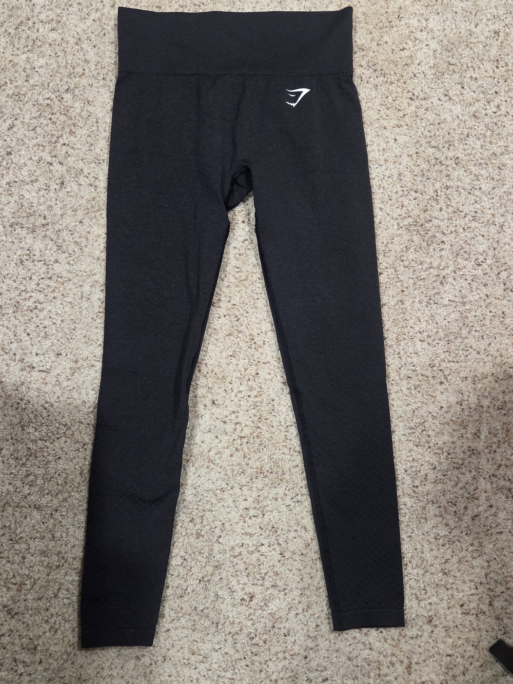 Gymshark Black Seamless High-Rise Leggings with White Logo